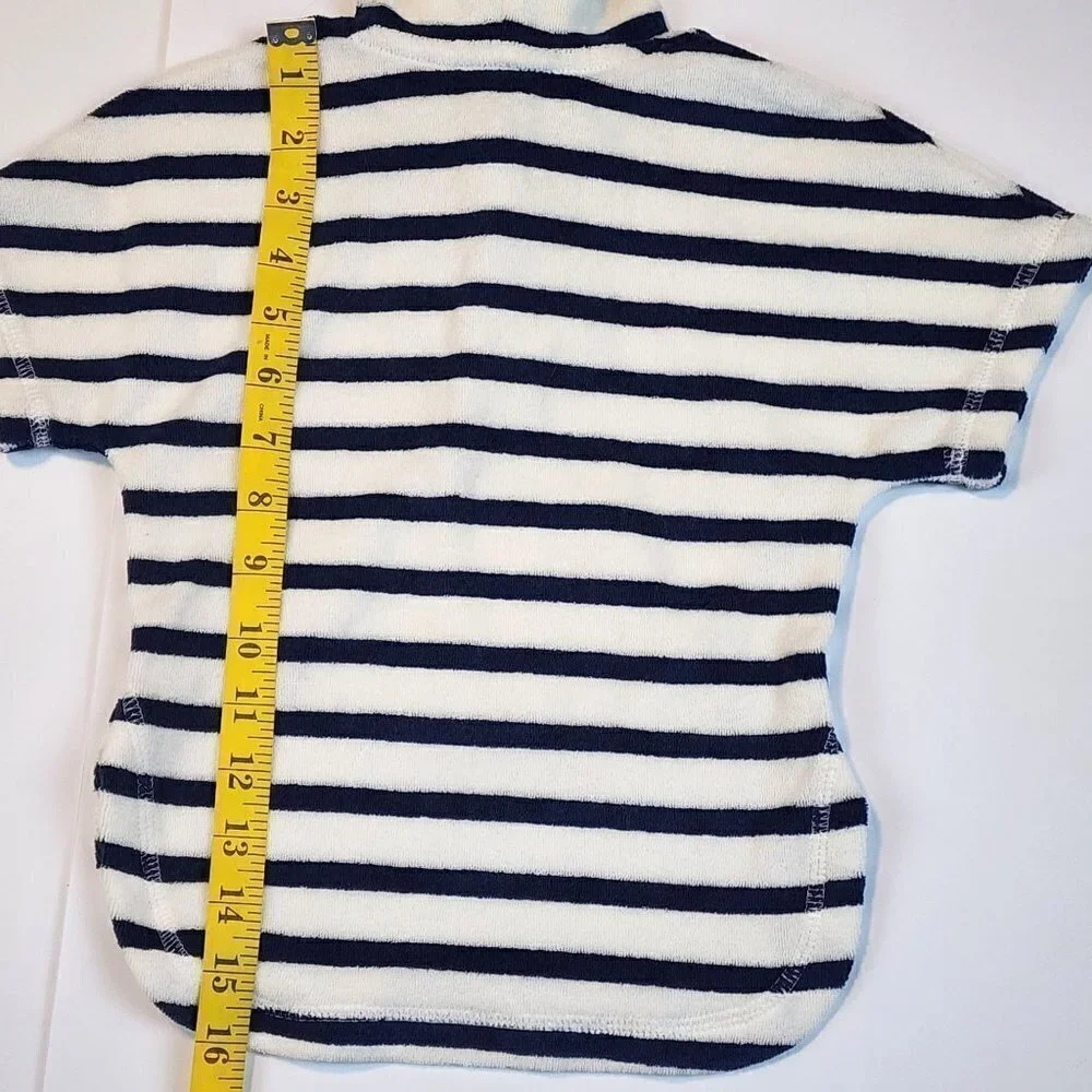 Baby Mini Boden sz 3-6 months toweling hoodie swim cover up stripes New